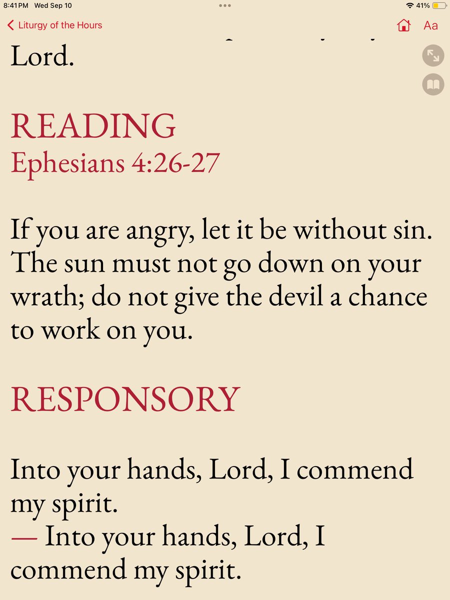 FrMiller's tweet image. Appropriate reading for tonight (liturgy of the hours: night prayer)