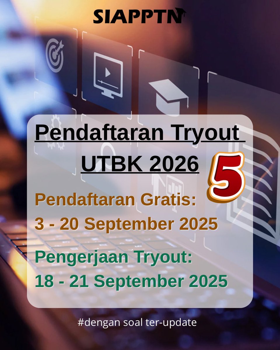 siapptn's tweet image. Pendaftaran tryout 5 utbk snbt 2026 MASIH dibuka guys! Untuk kalian yg belom daftar, mimin tungguin yaa‼️

siapptn.com (via google chrome).