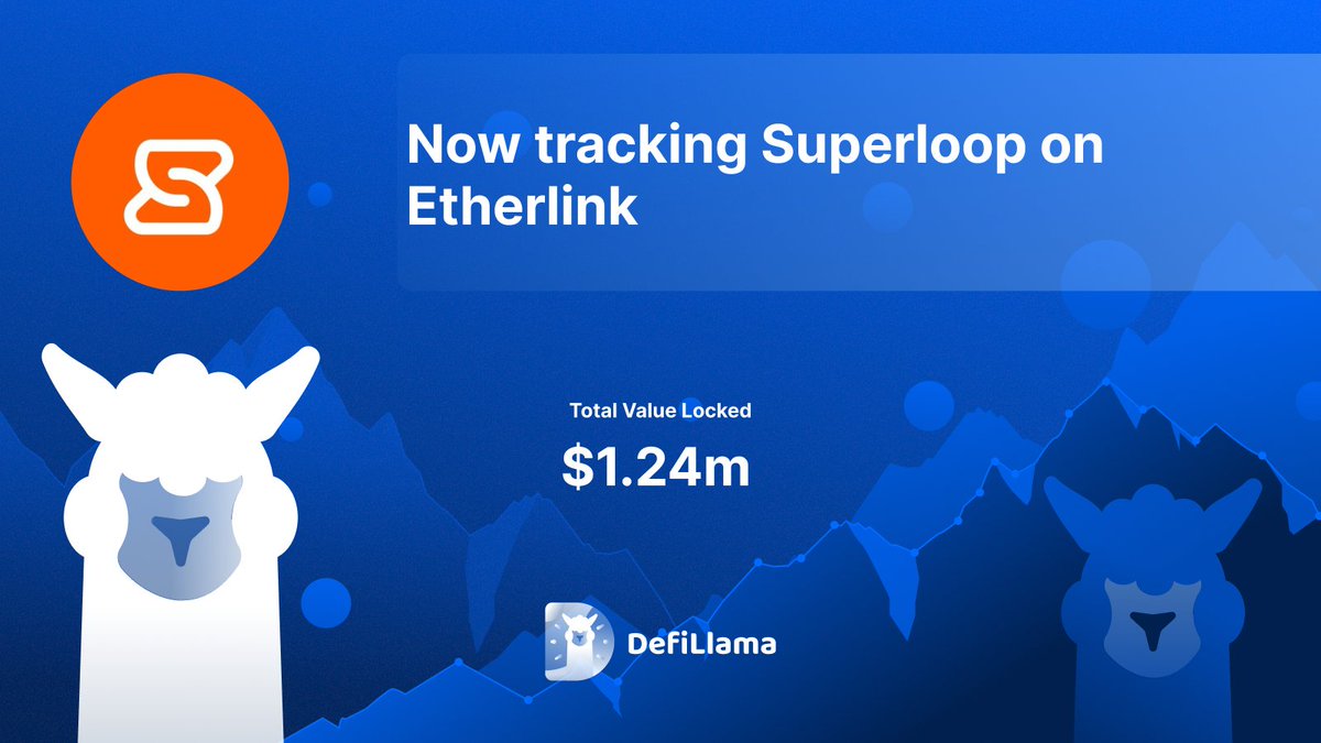 TVL이 $1.24M인 Etherlink의 Superloop 추적을 알리는 DefiLlama 발표 그래픽