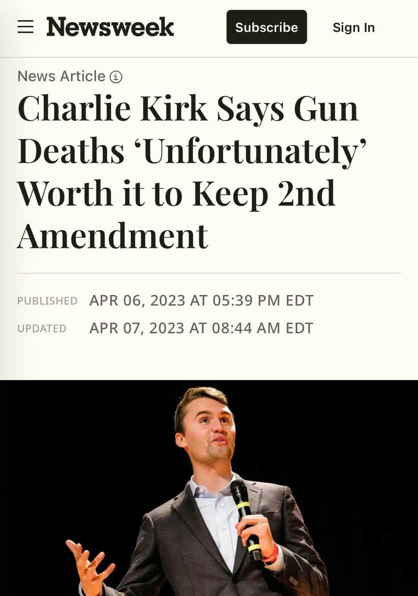 So unfortunate! 😔 Thoughts and prayers.

Fwiw, I think it is a horrible thing that Charlie Kirk got shot. And my thoughts *are* indeed with his family, and particularly his wife and children, who had to see their husband and father being gunned down before their eyes.

That