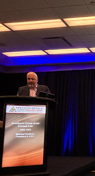 CEO Mike Hudson on stage now at Beaver Creek Precious Metals Summit! Our team is having an extremely productive time here. Looking forward to chatting with investors and colleagues. 
#BeaverCreek #VictoriaGoldRush #SouthernCrossGold