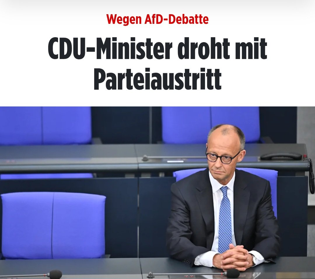 Laumann hat Klartext geredet und er wäre nicht der einzige.
Sollte die CDU gemeinsame Sache mit der AfD machen, werden einige austreten und die Partei wird zerrissen.