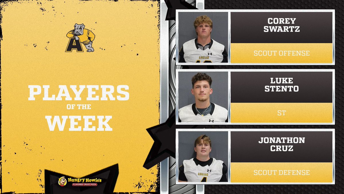 Hungry Howie’s players of the week from last week’s big win 💪🐾

#GDTBAB #d3football #GoDawgs