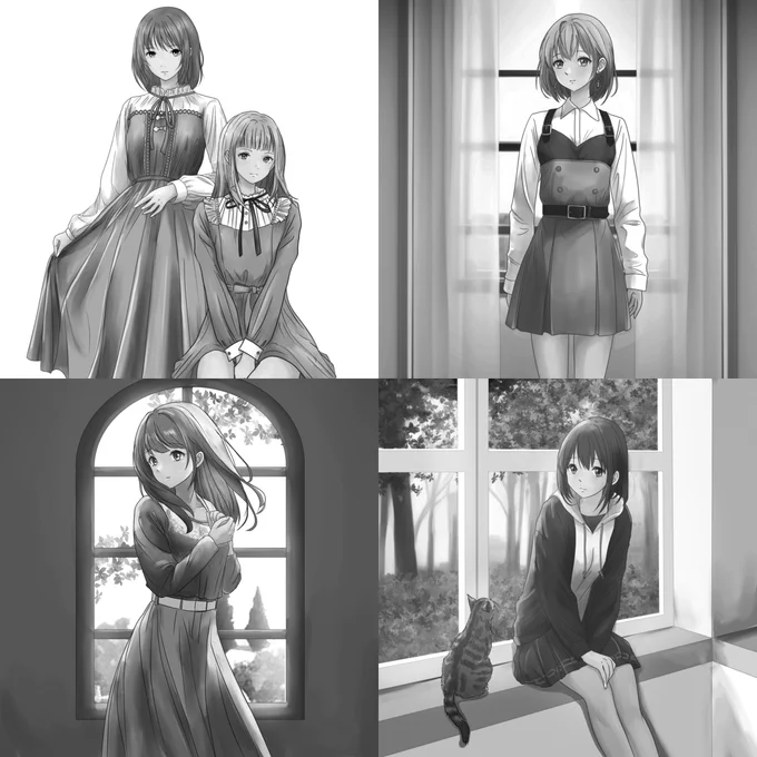 #モノクロにするとカッコ良く見える魔法がかかる 
ん～、私の絵じゃ苦しいか… 
