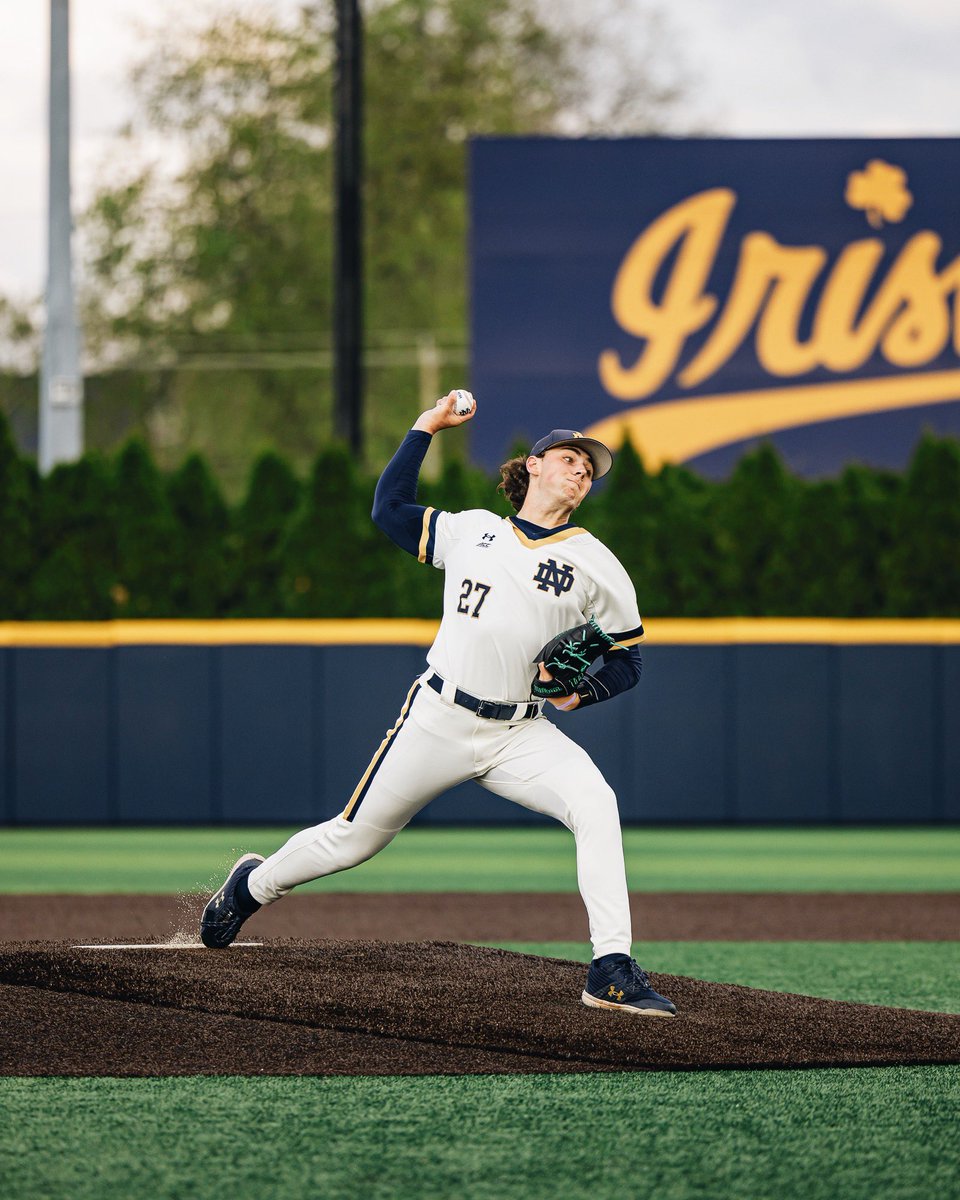 𝐑𝐞𝐭𝐮𝐫𝐧𝐞𝐫 𝐒𝐩𝐨𝐭𝐥𝐢𝐠𝐡𝐭: Jack Radel

The junior workhorse has logged 123.1 innings with 99 strikeouts over 23 starts in two seasons for the Irish. 

Radel earned 𝘼𝙡𝙡-𝘼𝘾𝘾 honors in 2025 after posting a 3.58 ERA across 70.1 innings. 💪

#GoIrish