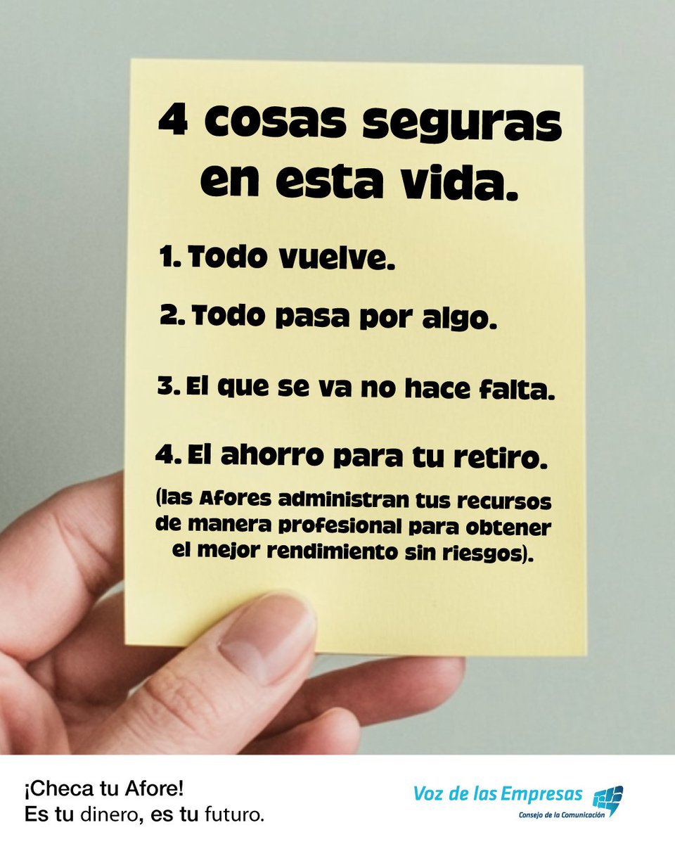 VozDLasEmpresas's tweet image. ¡Las #Afores son totalmente seguras! Ellas administran de forma profesional los recursos para que las y los colaboradores obtengan un excelente rendimiento sin arriesgar los recursos.

Conoce más👉 aqp.mx/cc/
#EmpresasTrabajandoXTi #ChecaTuAfore #Finanzas