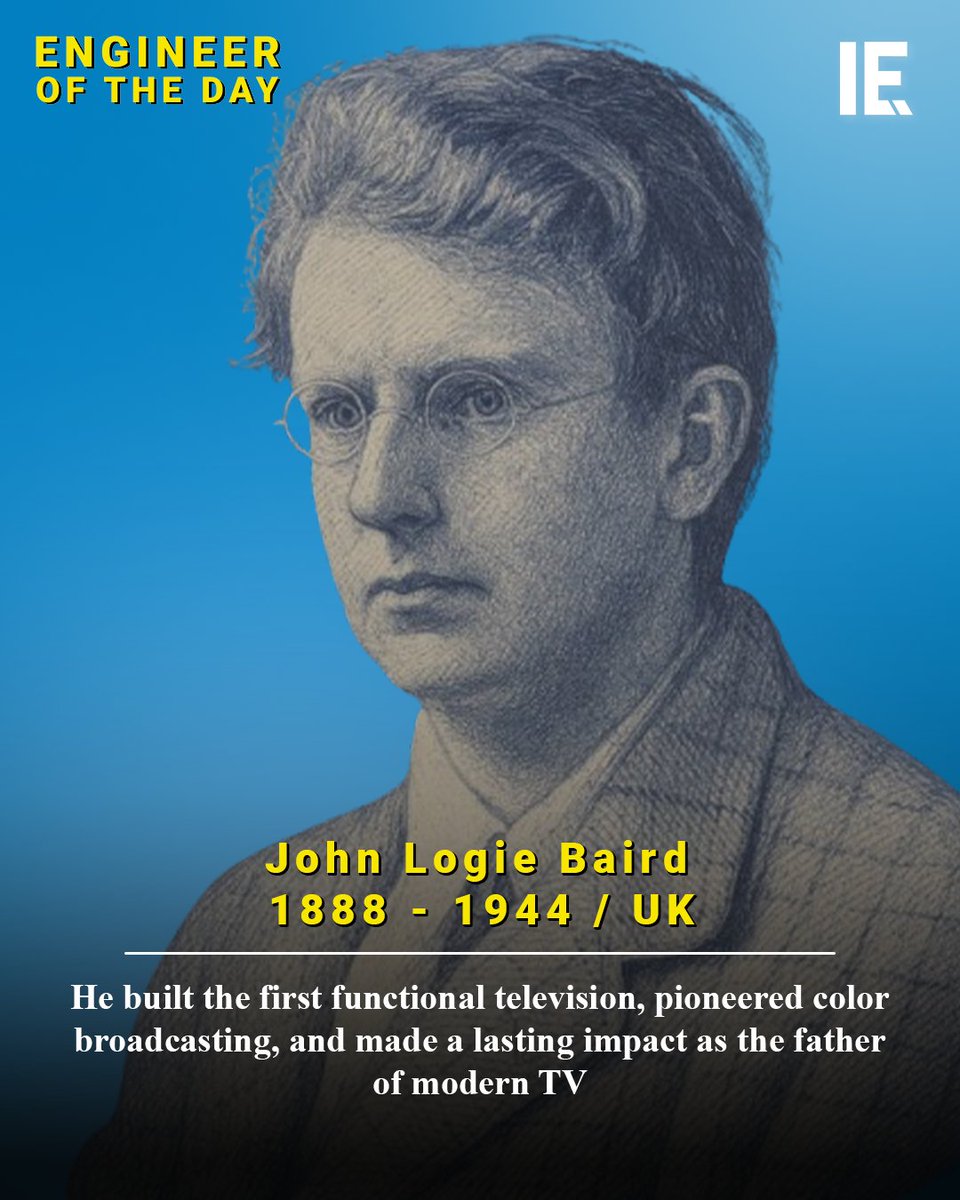 John Logie Baird brought the world its first working TV in 1926, followed by color and long-distance transmissions that reshaped communication forever. Could you imagine life today without television?

Discover more: bit.ly/42fANaM

#EngineeringHistory #Baird #Television