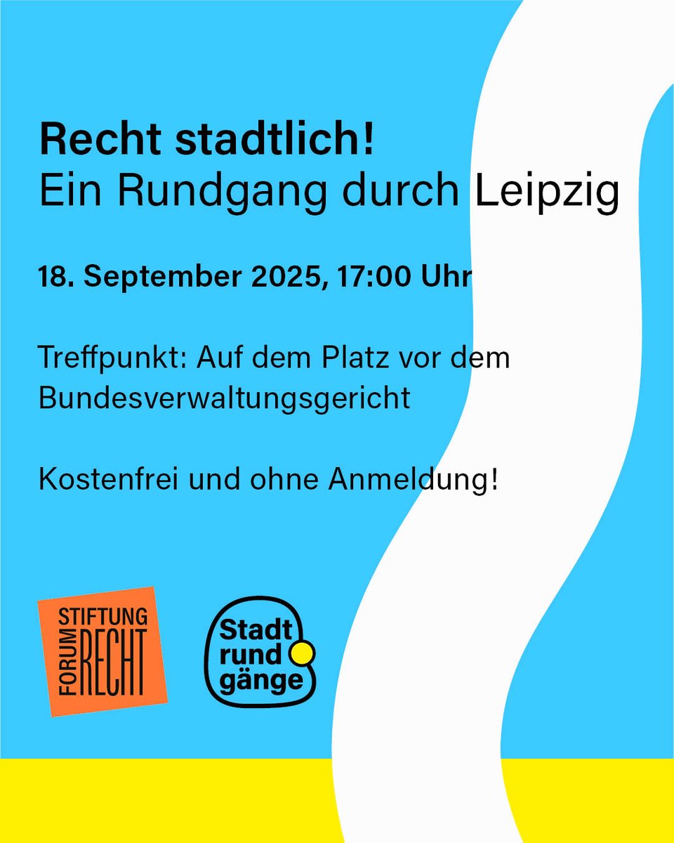 Was verbindet den Fall Woyzeck mit dem Bundesverwaltungsgericht? Und wo begegnet Recht im Alltag in #Leipzig?
Entdecken Sie es beim Stadtrundgang „Recht stadtlich!“:
💸 Kostenfrei, ohne Anmeldung!
👉 stiftung-forum-recht.de/vermittlung/re…