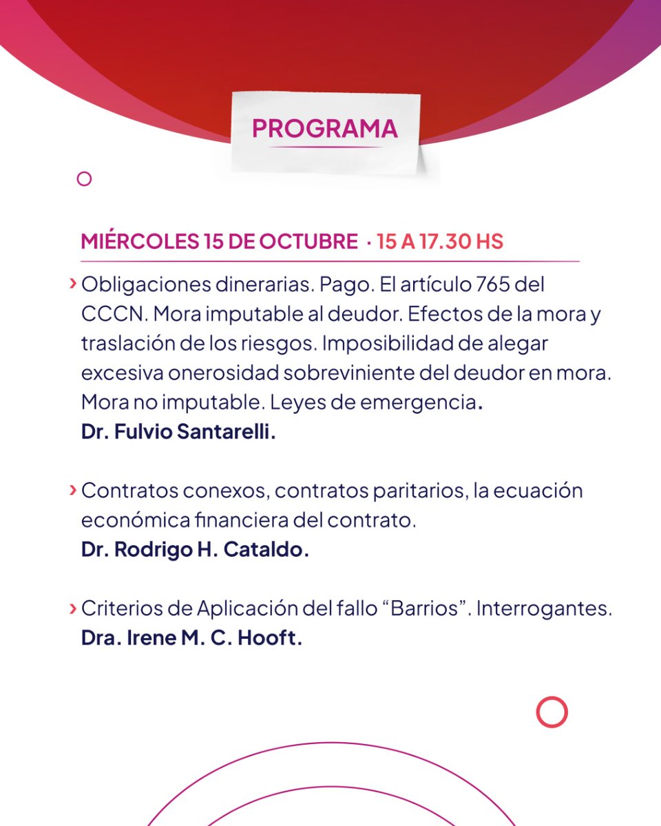MPiedecasas's tweet photo. 🔶️Organiza el Colegio de abogados de Junín
✅️Jornadas de derecho Privado
#10deVigencia
#CódigoCivilyComercial
Programa completo👇 https://t.co/3TmKy9JvM8