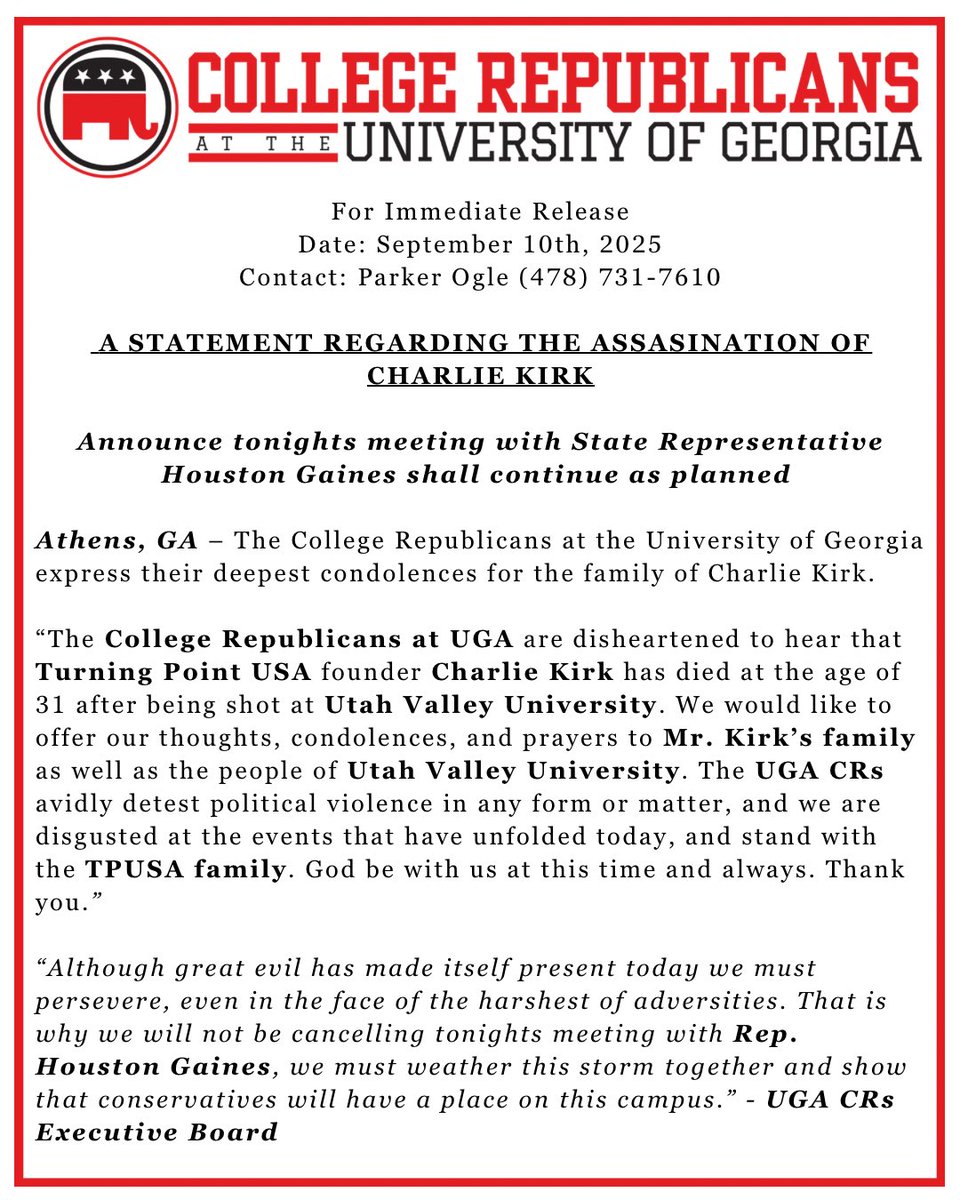 College Republicans at UGA tweet media