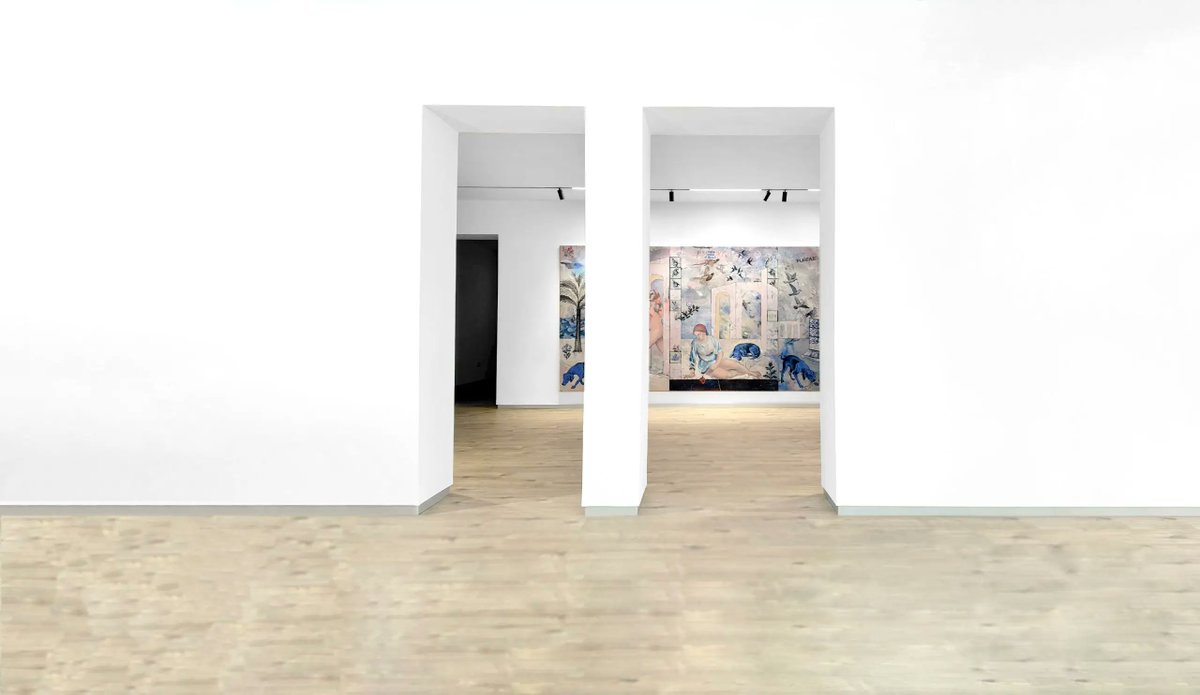 ArteMad's tweet photo. La pintura de Los Bravu deviene environment y funde límites entre la simbología antigua y la cultura popular actual.
En #ElApartamento el dúo protagoniza “Donde el aire es fresco y las flores tiemblan”: https://t.co/IF5CE3KTUC
APERTURA #madridgalleryweekend https://t.co/ksiznUbITt