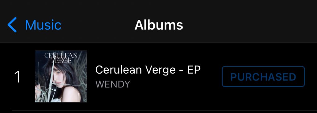 “Cerulean Verge” menduduki #1 di iTunes Album Chart Indonesia! 👏

Cerulean Verge - EP by WENDY music.apple.com/id/album/cerul…

#Sunkiss_OutNow #Sunkiss날아올라웬디