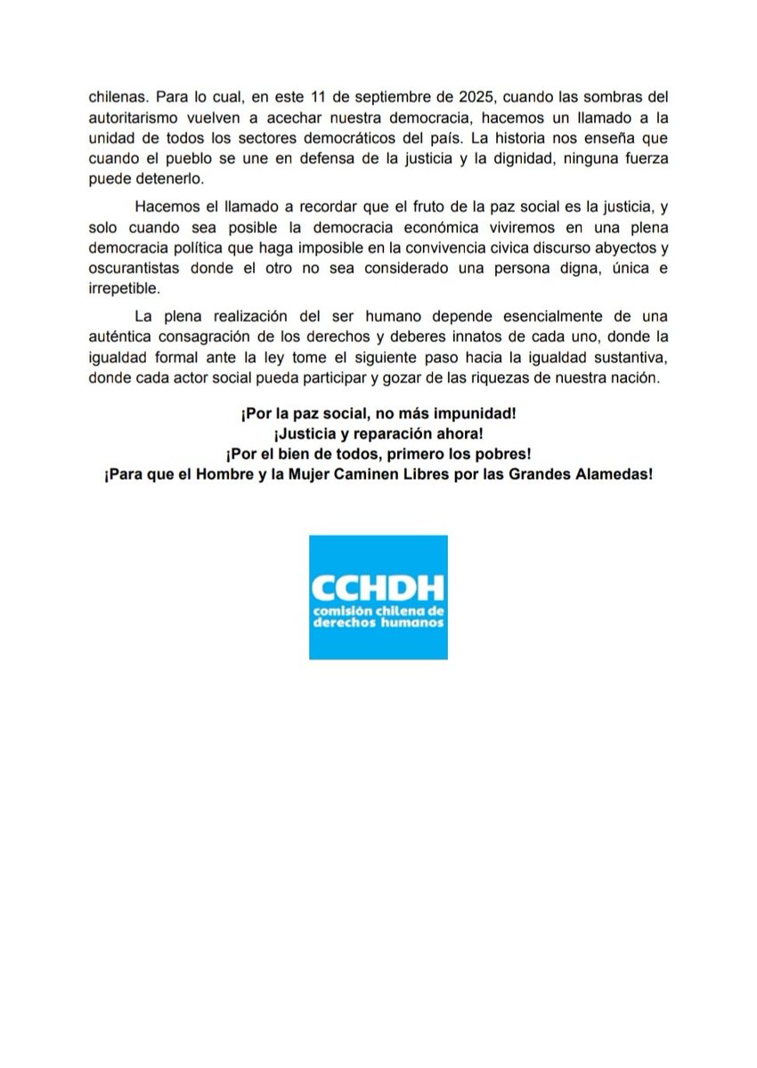 Comisión Chilena de Derechos Humanos tweet media