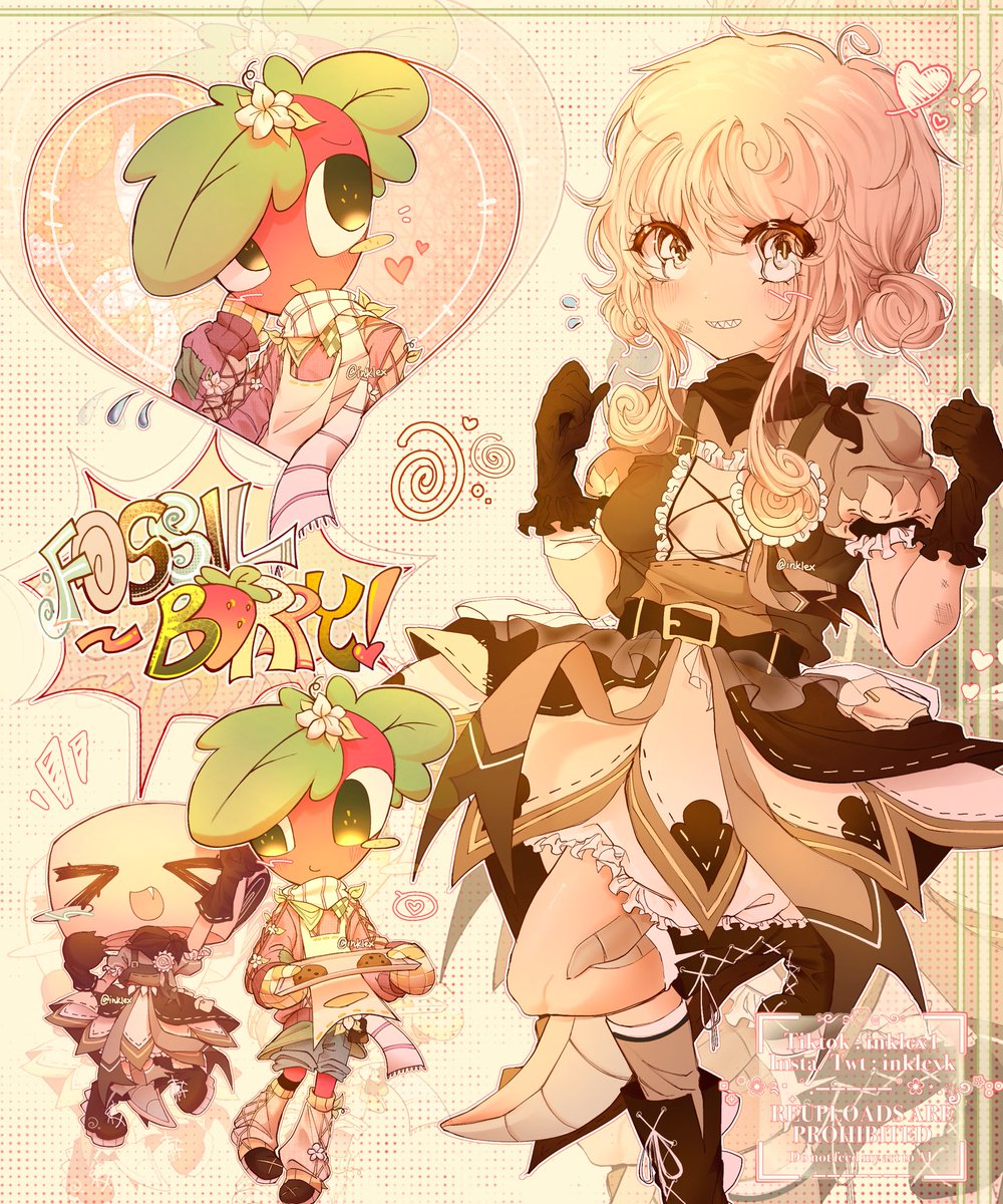 inkl3x's tweet image. Old art from March, i dont think i posted this here yet but heh fossilberry burps #dandysworld