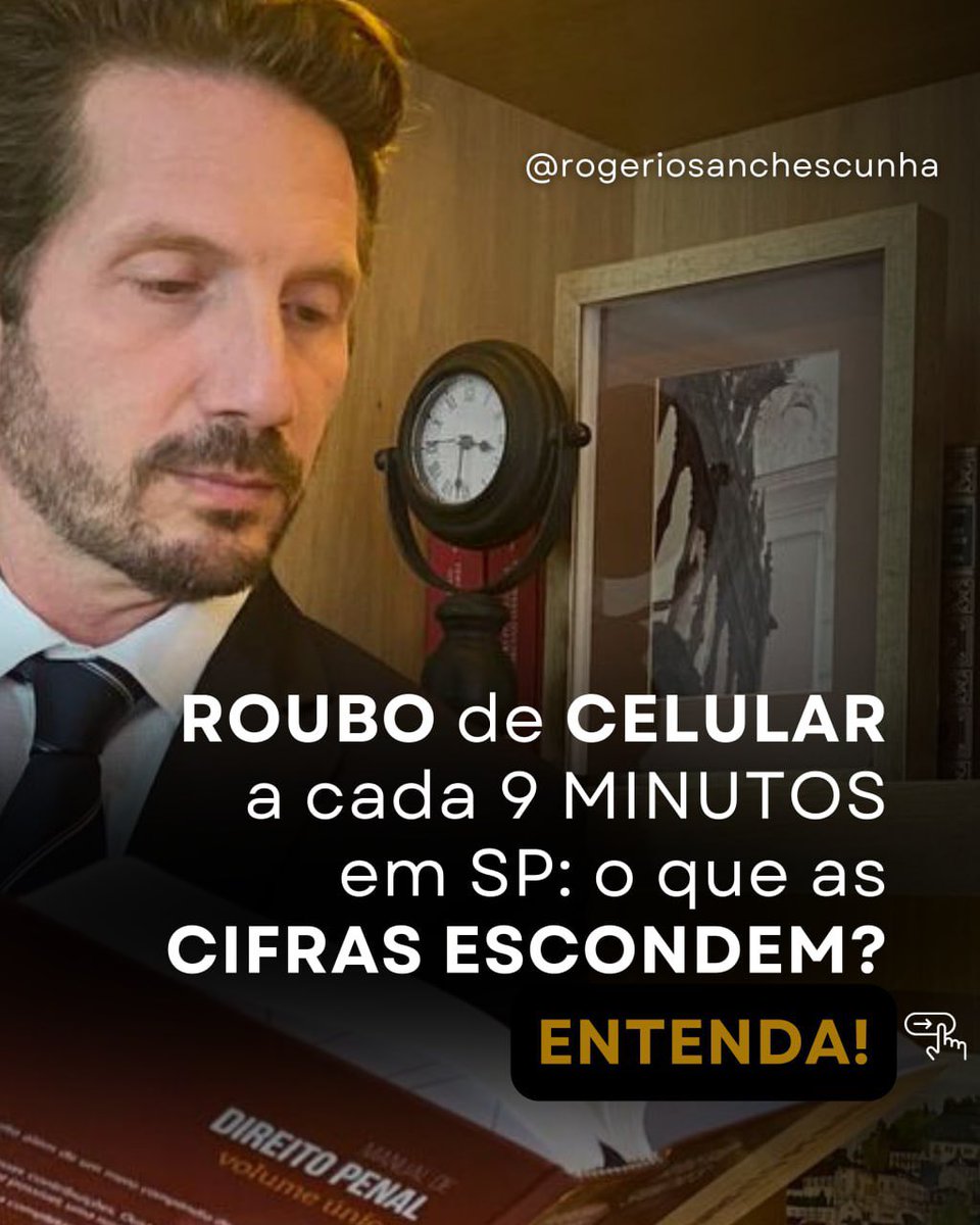 Reportagem do G1 mostra a ocorrência de um roubo de celular a cada 9 minutos em SP. 
O que esse tema nos interessa, além do Direito Penal?

Peço atenção ao que as cifras penais escondem...

Vamos estudar criminologia!

Aproveito para contar que escrevi, em coautoria com meu