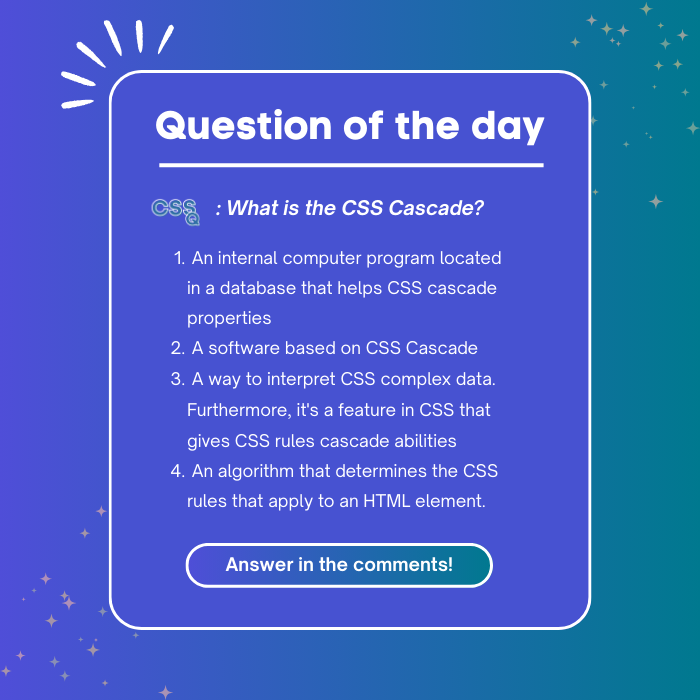 css_questions's tweet image. So what&apos;s your answer?

#css #cssquestions #cssquestions_qotd