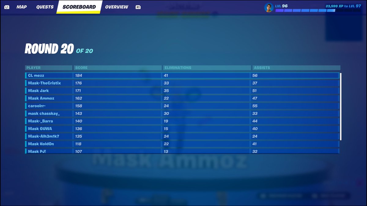 🏆$40 Team Mask Intern ZB Zonewars
🥇Pro Roster: <a href="/Mezzfn1/">MASK MEZZ</a> ($10)  
🥇Mask Queens: <a href="/carolx2p/">carol</a>  ($10) 📷
🥇E-Sports/Ranked Roster: Cristix ($10)