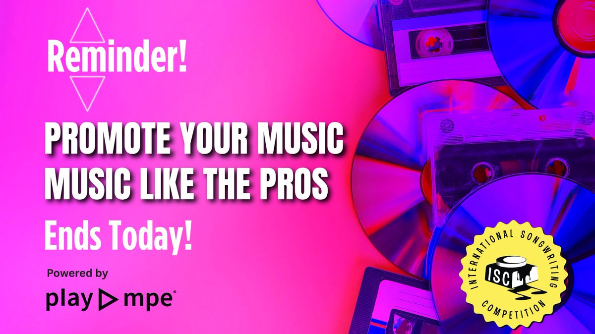 intlsongcomp's tweet image. Today’s the LAST DAY for the Promote Your Music Like The Pros promotion! Don’t miss your chance at extra prizes from Play MPE 🎶
Plus, all entries are automatically entered into the main ISC competition.
Enter today before it closes! tinyurl.com/4h99az32
#isc25 #plaympe