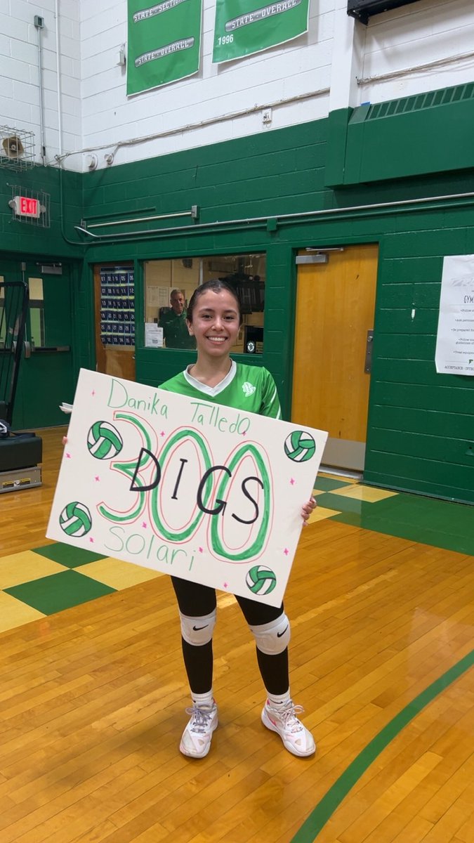 BTHS_SPORTS's tweet photo. Congrats to our stud libero Danika Talledo Solari on reaching 300 career digs!  Great job Danika! ⁦@BrickVBall⁩ got that dub too!!  #DragonNation #WeAreBrick  ⁦ https://t.co/xWUeaTKs1P