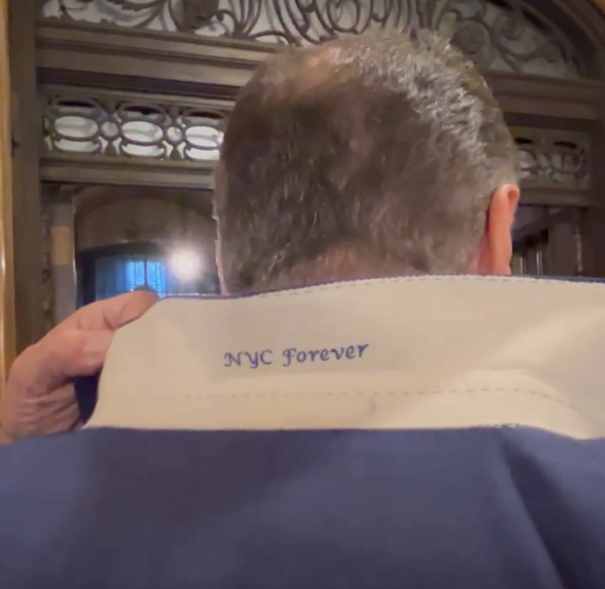 With “NYC Forever” stitched under the collar, Cuomo flashed to <a href="/katie_honan/">katie honan</a>:
