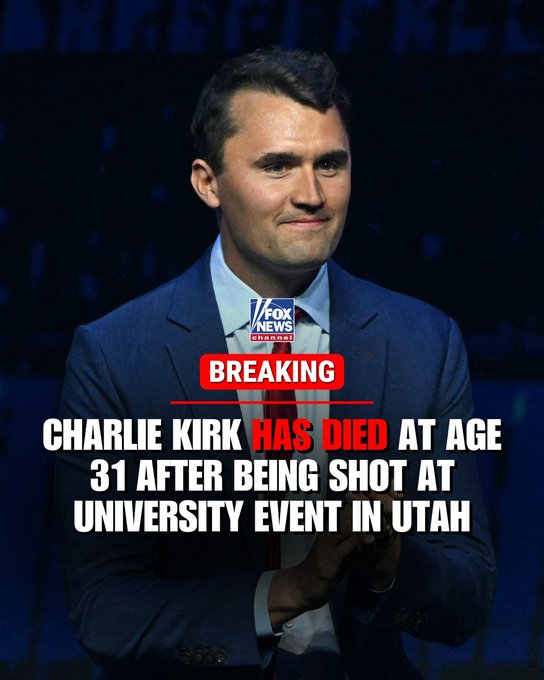 Anneqwertyui's tweet image. BREAKING: Turning Point USA founder Charlie Kirk has died at age 31 after being shot at a college event in Utah, President Trump confirms. He leaves behind his wife and two children.