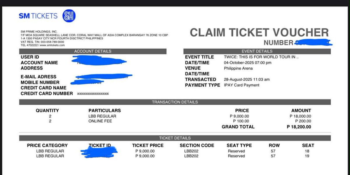 clintoooooot's tweet photo. Hello, selling TWICE “THIS IS FOR” Concert in Bulacan for same price.

2 tix - LBB Reg (magkatabi)

rfs: nakasecure ng VIP hehe

price still negotiable, dm me! https://t.co/uxoMRHol9E