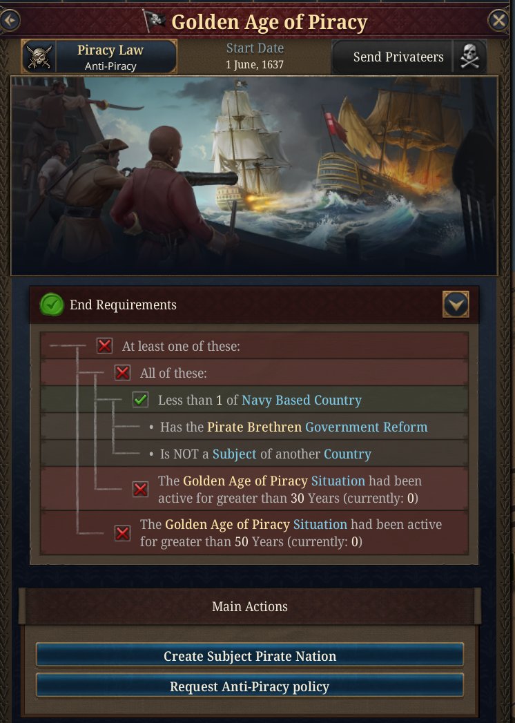 nekotei_m's tweet image. #EU5 #ProjectCaesar
Tinto Talks#80は海賊の黄金時代と小氷期について
forum.paradoxplaza.com/forum/develope…

◎シチュエーション「海賊の黄金時代」
■海賊の黄金時代の始まり…