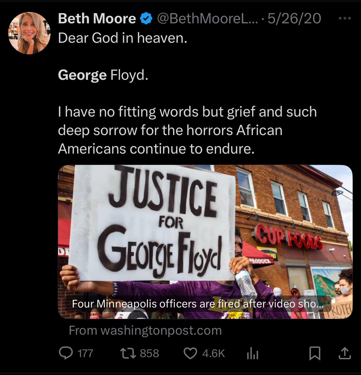 Devonsworth (@devonsworth) on Twitter photo <a href="/BethMooreLPM/">Beth Moore</a> You have supported Left, influenced by your Leftist daughters. You mourned more for a felon who overdosed on drugs while committing a crime than for an innocent young girl slaughtered on a train. Are you truly surprised the side you support is the violent, degenerate one? <a href="/BethMooreLPM/">Beth Moore</a> You have supported Left, influenced by your Leftist daughters. You mourned more for a felon who overdosed on drugs while committing a crime than for an innocent young girl slaughtered on a train. Are you truly surprised the side you support is the violent, degenerate one?