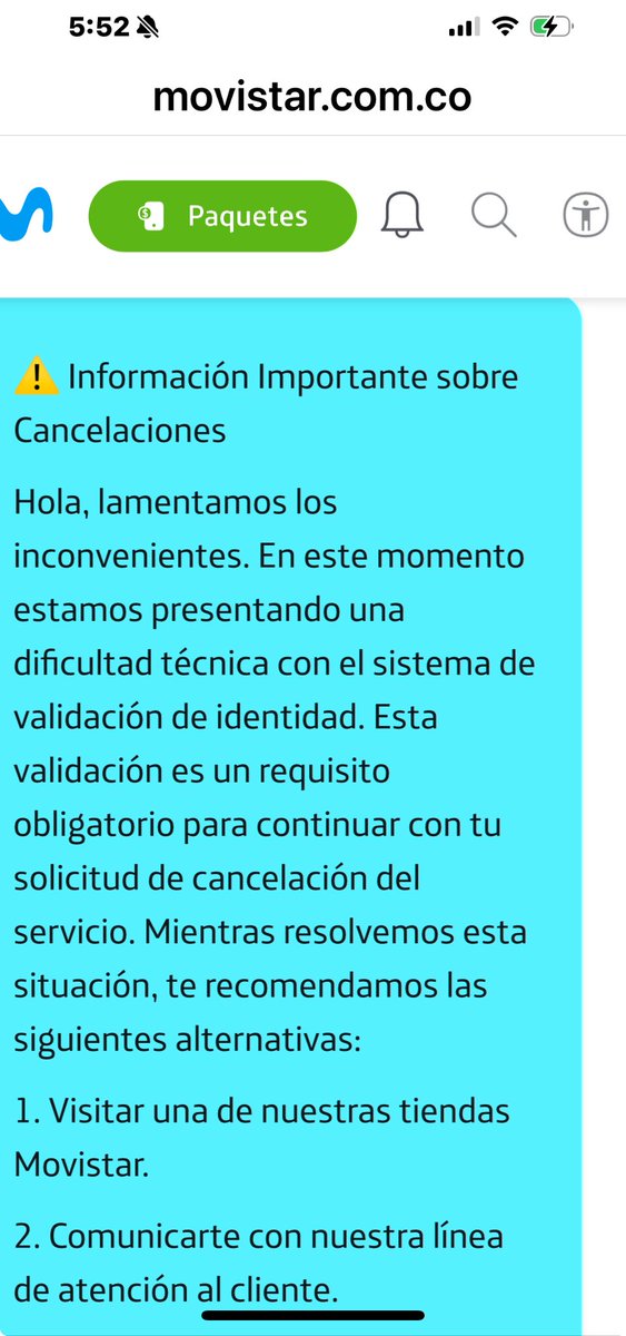 TaniaGposada's tweet photo. @MovistarCo me envía protocolo para cancelar servicio e inmediatamente me llega esto. @sicsuper ellos
Pueden jugar con los usarlos sin ley? https://t.co/xClr2OXlU0