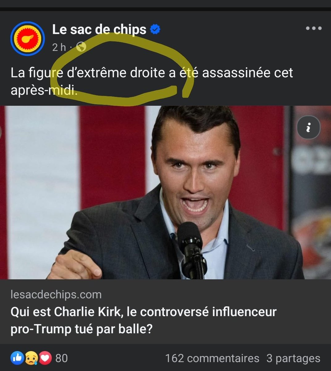 Patricia Vincent (@funkypatricia) on Twitter photo Allo le <a href="/LeSacdeChips/">Le sac de chips</a> . Possible de corriger le statut de la personne de 20 ans qui l'a écrit ? Par respect parce que non, Charlie Kirk ne voulait lapider les noirs. Il voulait surtout discuter, débattre, et échanger. Mais lapider des noirs, non. Arrêtons d'écrire n'importe quoi. Allo le <a href="/LeSacdeChips/">Le sac de chips</a> . Possible de corriger le statut de la personne de 20 ans qui l'a écrit ? Par respect parce que non, Charlie Kirk ne voulait lapider les noirs. Il voulait surtout discuter, débattre, et échanger. Mais lapider des noirs, non. Arrêtons d'écrire n'importe quoi.