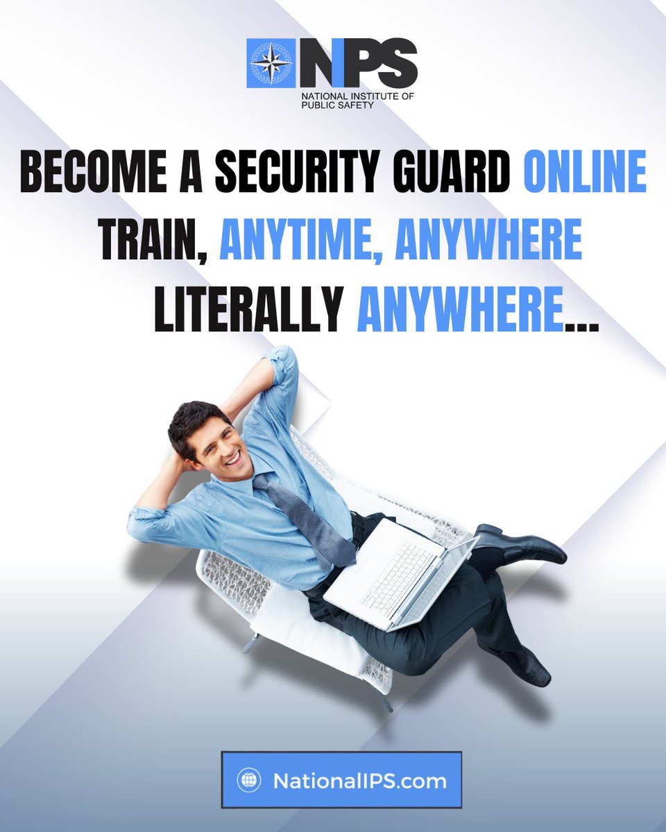 💡 Did you know you can start your Security Guard Courses ONLINE — anytime, anywhere! 🖥️🌎  

At National IPS, you can start your Guard Card Training anywhere:  
🏖 At the beach 
✈️ At the airport 
☕ At your favorite café 
🛌 Even in your pajamas (we won’t judge 😄)  

💬