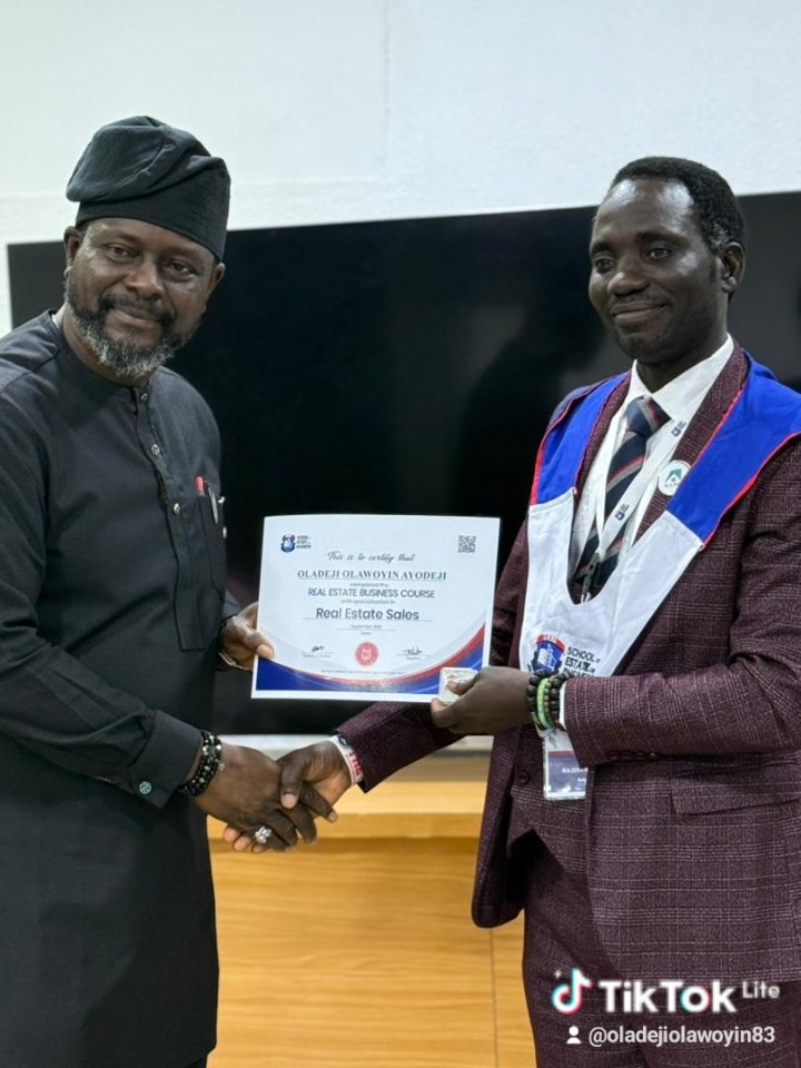 SEB - school of estate and business School of Estate ! The first school of estate in 🇳🇬. 

“I came. I learned. I graduated. (Coffee, snacks and rice may have been involved.) Here’s to closing this chapter and opening the next one -hopefully with fewer all-nighters!”