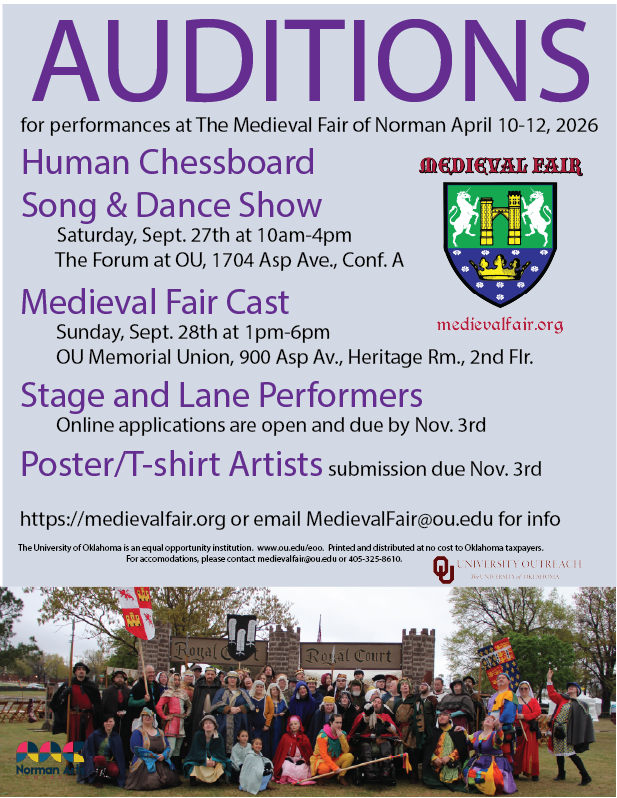 It's almost auditions time! Sept 27 &amp; 28