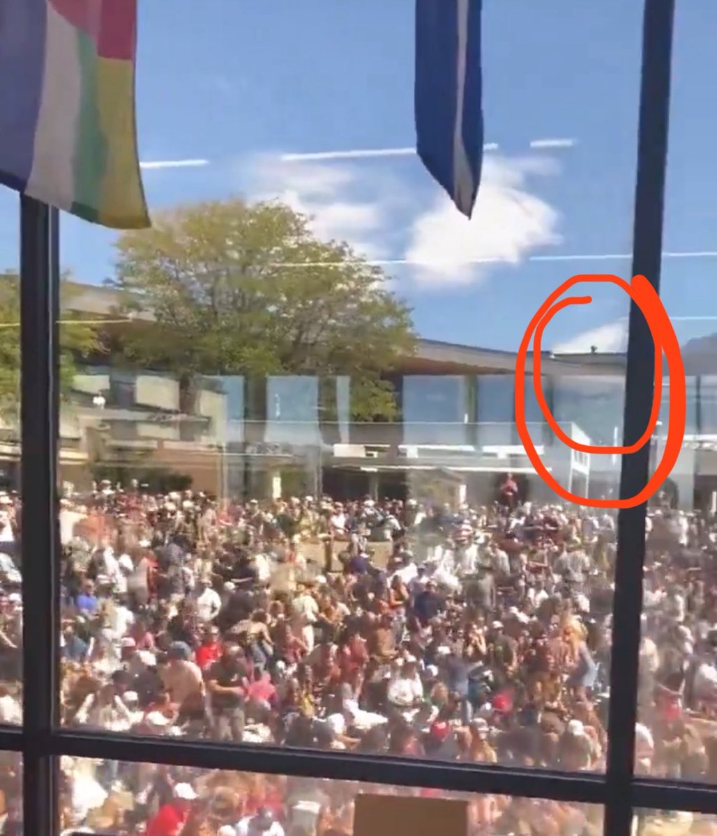 屋根の上に人がいた！