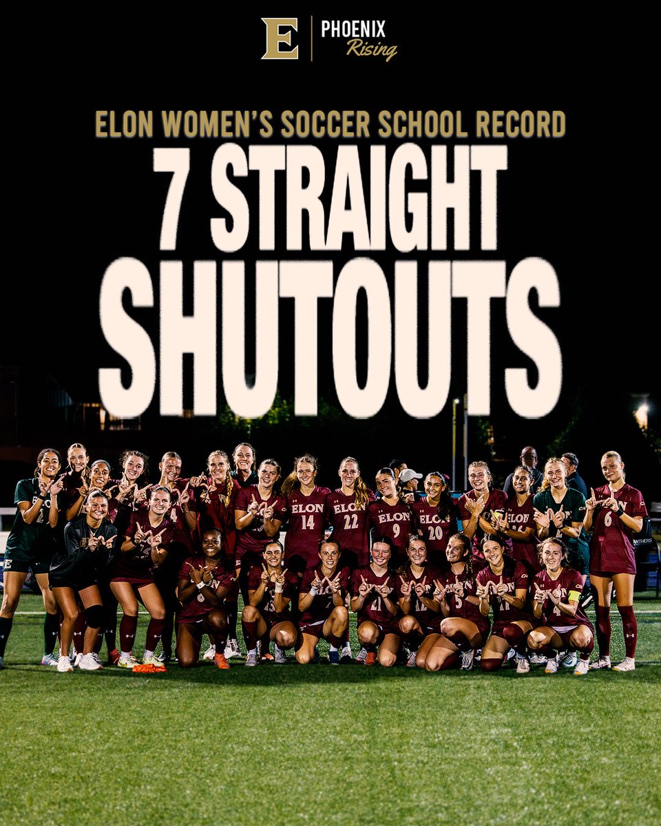 𝑯𝑰𝑺𝑻𝑶𝑹𝒀 𝑴𝑨𝑫𝑬 🔥✍️

With a shutout tonight against South Carolina State, we have set a program record for consecutive clean sheets! 7️⃣

#PhoenixRising | #EUWSOC
