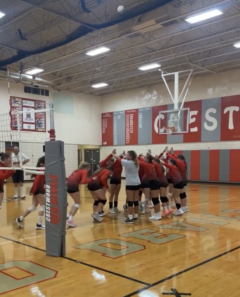 MathWithMsBretz's tweet image. 2 set program sweep for Cwood Red Devils at home tonight! The crazies and the girls loved our fun vball hats we made out of old volleyballs for school spirit 🏐