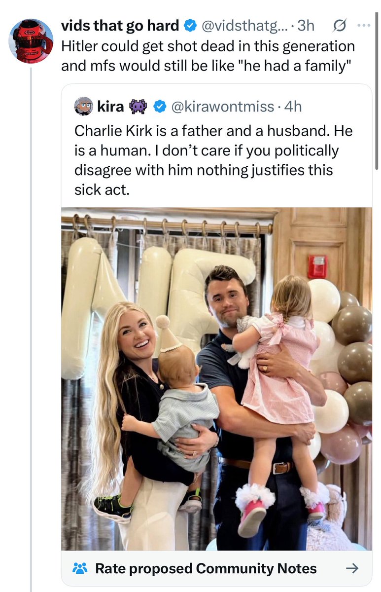 sunnyright's tweet photo. The nutjobbery summarized. 

The guy who disagreed with me is Hitler and deserved to die, the guy who literally murders people in the streets is a cool meme https://t.co/BenG6FUmKC