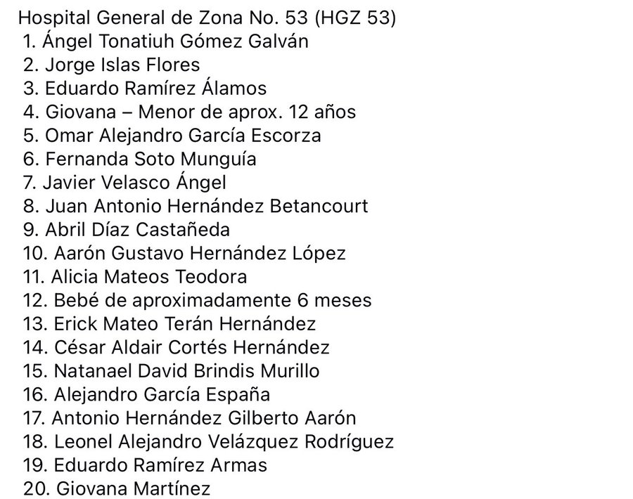1M_noticias's tweet photo. Aquí algunas de las listas de heridos:

 #Explosión https://t.co/E8NjvCLoTG