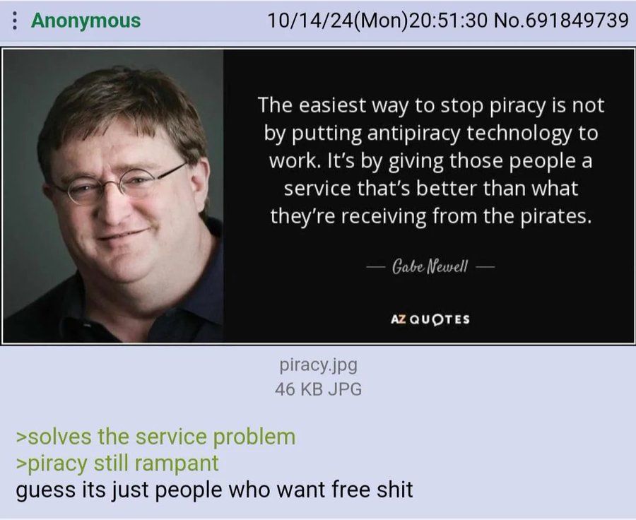 DailyGreentext's tweet image. Anon on Gaben