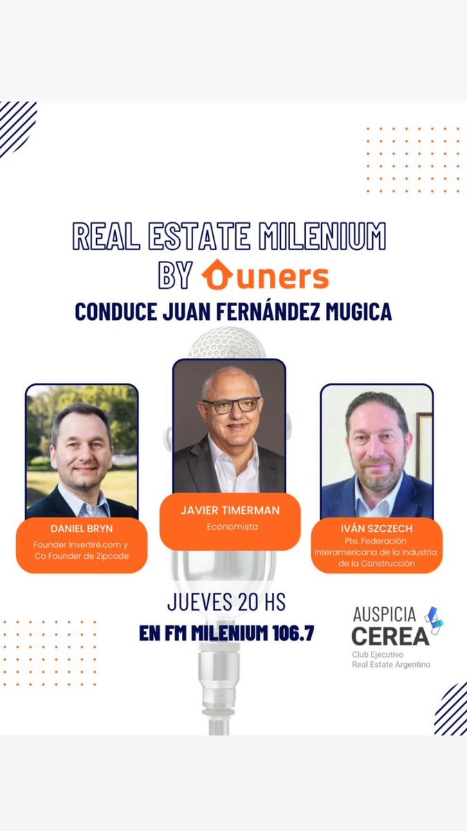 Mañana vamos a estar charlando del mercado inmobiliario post elecciones de Provincia y pre elecciones Nacionales. 

Con <a href="/realestate1067/">Juan Fernández Mugica</a> . Que pocos m2 tengo en Buenos Aires 🧱📈🚀🏢