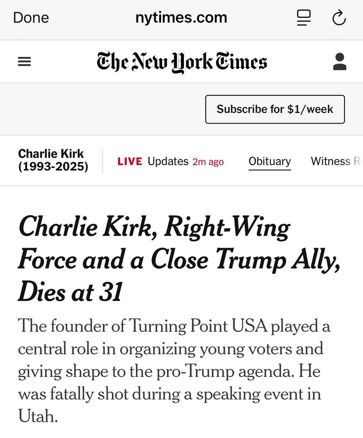 No, <a href="/nytimes/">The New York Times</a> - he was murdered.  Assassinated. Killed in cold blood.  He didn't just "die" you miserable disgusting wretched asshats.