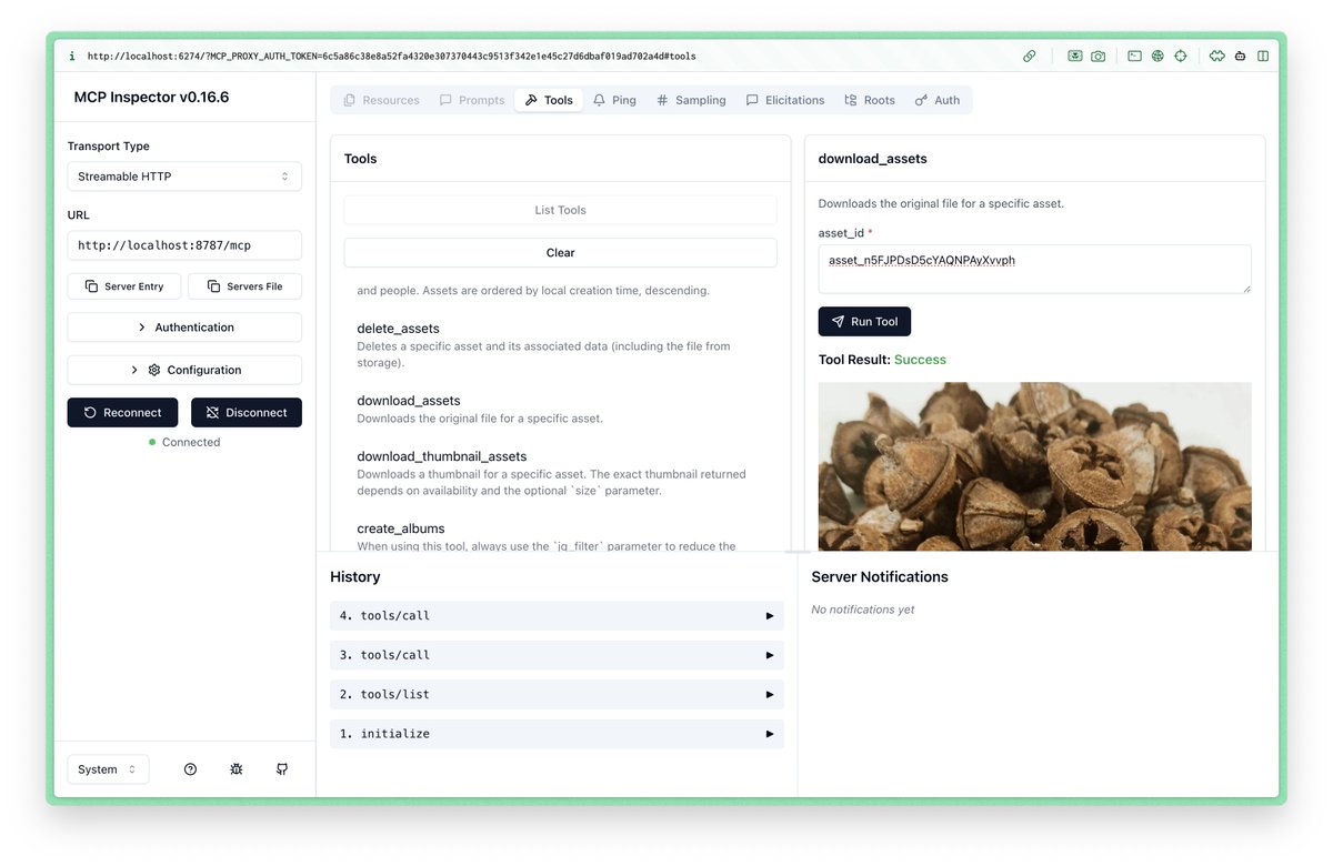 ternarybits's tweet photo. @OpenAI Note that the tool that ChatGPT is attempting to use to download the asset is the correct one, and it works.  (See MCP Inspector screenshot below.). But it looks like something is breaking down in the process of storing the file and then accessing it again. https://t.co/kQlw1v5sBw