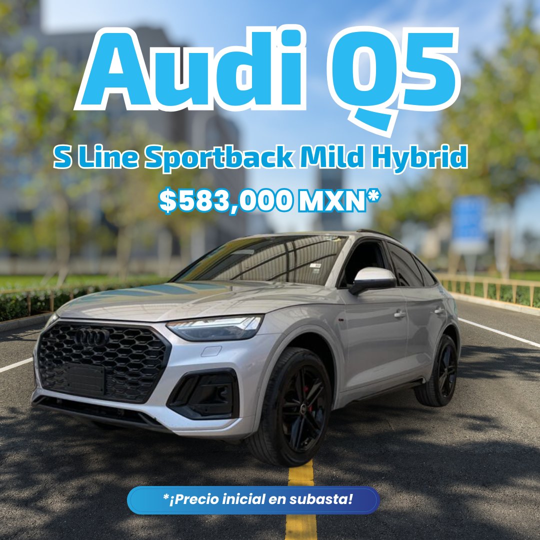 todoensubastas's tweet image. ✨ Deportividad y eficiencia en un solo paquete:
#Audi Q5 S Line Sportback #MildHybrid ⚡
Perfecto para quien busca #Lujo, #Tecnología y conducción ahorrativa.🌱
📲 Conócelo 👉 todoensubastas.com.mx
#SUV #subastas #AutosPremium #TES #CDMX #GDL #MTY