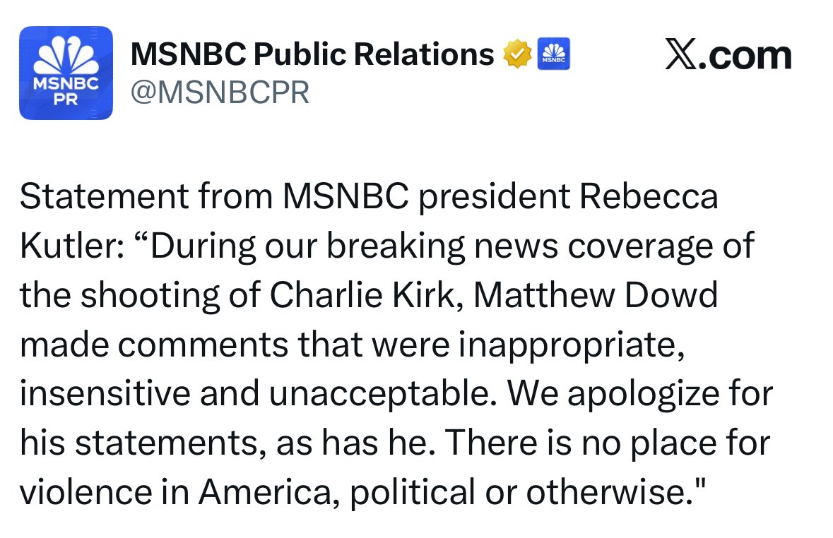 Fire Matthew Dowd then.

Or your apology is worthless.