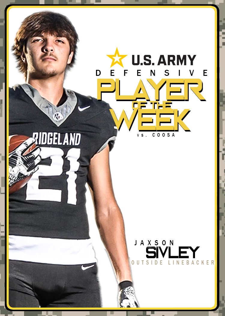Congrats to the US ARMY Defensive Player of the Week for the BIG WIN vs Coosa #B1GCATmentality <a href="/NwGaFootball/">NwGa Football</a> <a href="/RecruitGeorgia/">Recruit Georgia</a>