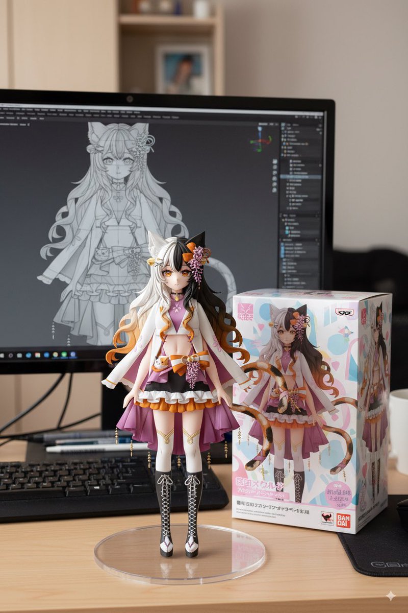おはみけーฅ^•ω•^ฅ
昨日はクロノトリガー配信楽しかったです✨初見さんがチャンネル登録してくれてみけ大歓喜🤤

～昨日のハイライト～
｢猫なのに猫アレルギー｣

さて、今流行りのフィギュア化画像作ってみた❗️本物みたいですごいね❗️

 #おはようVtuber 
 #9月のVTuberフォロー祭り
