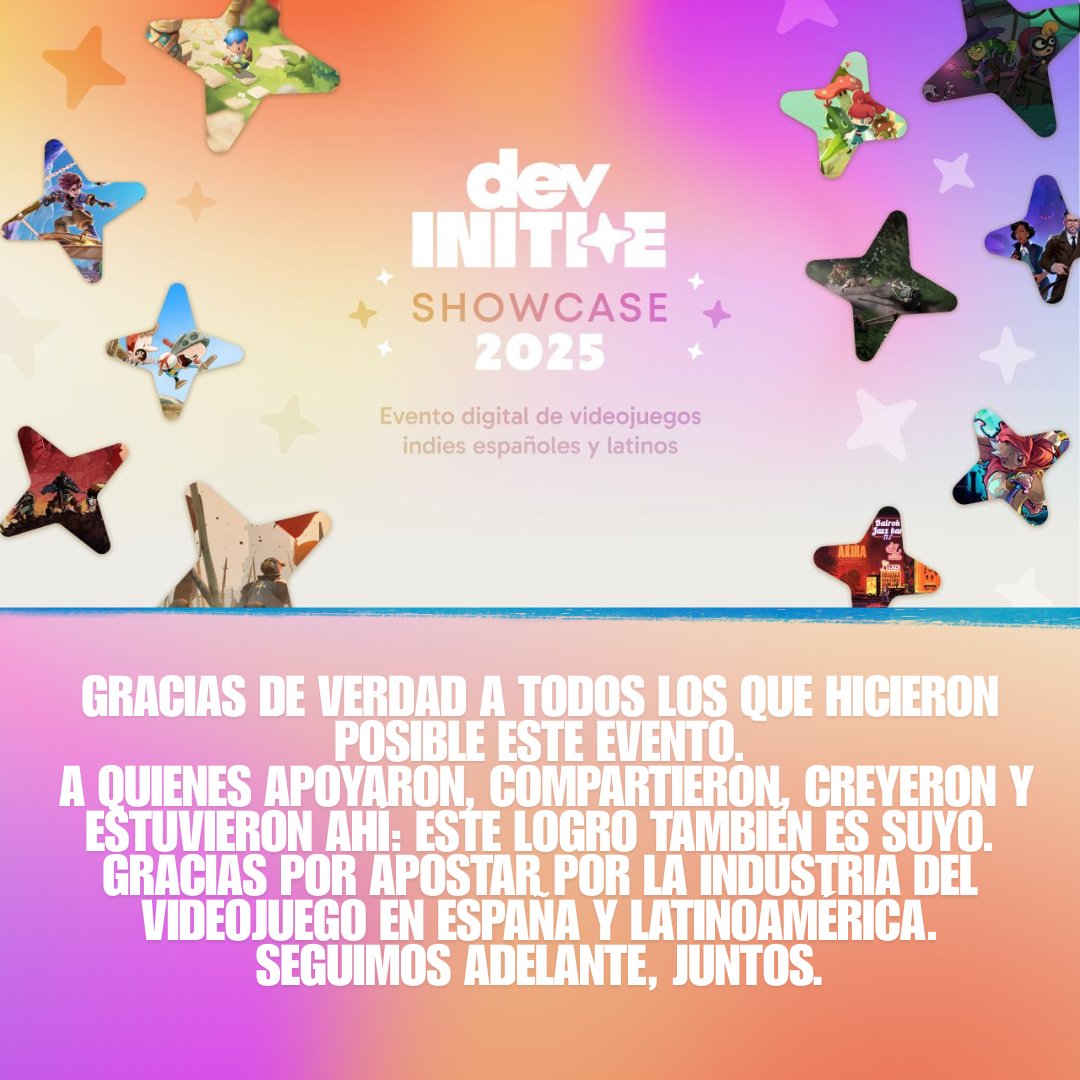¡¡Simplemente gracias a todos!!
                   🫂🫂🫂🫂

Ahora toca hacer wishlist en Steam de los juegos del devInitive Showcase......

👇🏻👇🏻👇🏻
store.steampowered.com/curator/432120…

#devinitive25