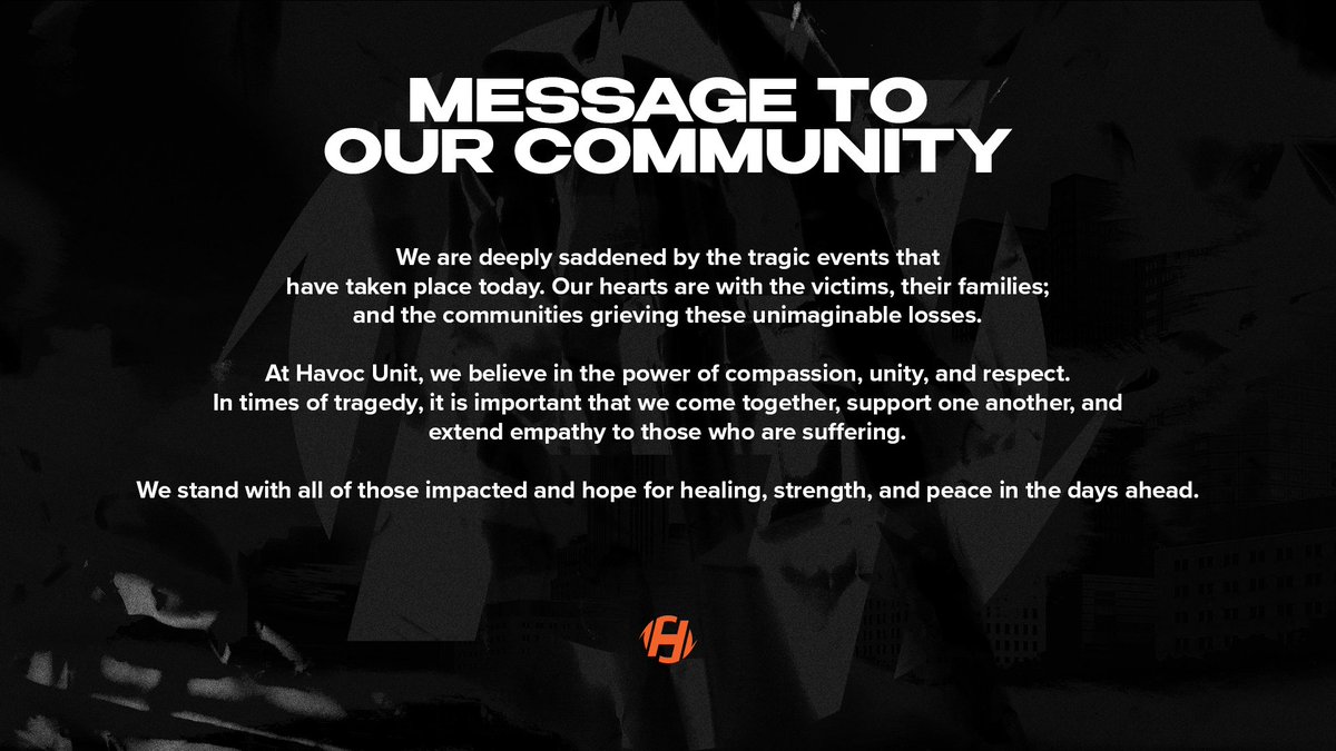 HVCUnit's tweet image. A message from Havoc to our community.