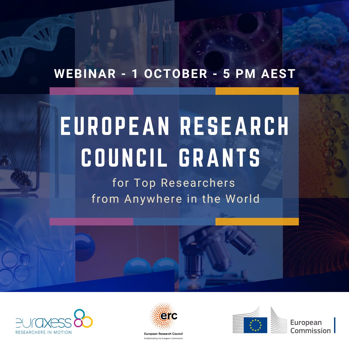 🆕 You're invited! Register at euconf-eu.zoom.us/webinar/regist… to join our free webinar on "European Research Council Grants for Top Researchers from Anywhere in the World".

🗓️ 1 October, 5 PM AEST

Learn about grant opportunities available through <a href="/ERC_Research/">European Research Council (ERC)</a> - the premier funding