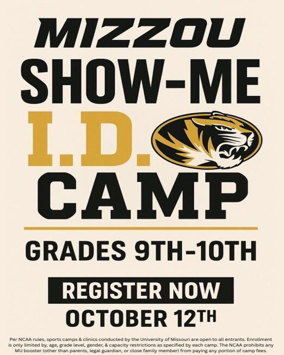 The Show Me I.D. Camp is Coming Up, Make Sure To Register‼️

🔗 missourisoftballcamps.totalcamps.com/shop/EVENT

#MIZ🐯🥎 | #OwnIt